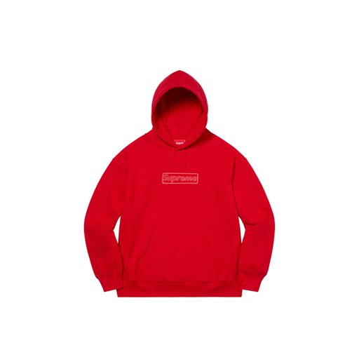 Supreme x KAWS Chalk Logo Hooded Sweatshirt Red (SS21)