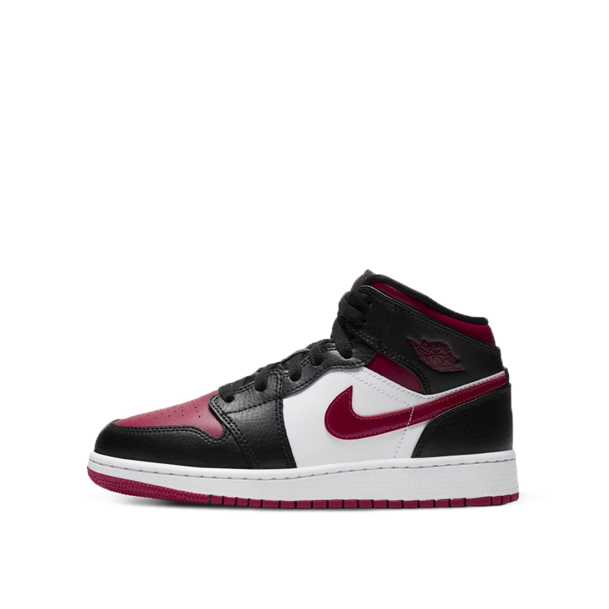 Air Jordan 1 Mid Bred Toe (GS) (2020) BLACK/NOBLE RED/WHITE sneaker – authenticated on KLEKT