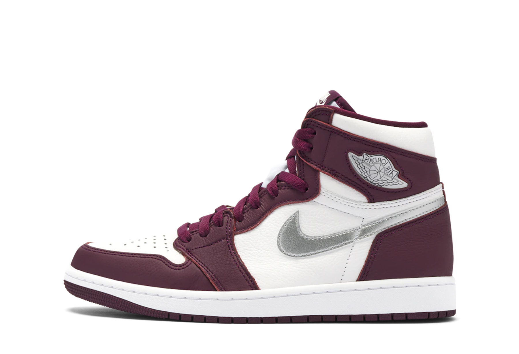 Air Jordan 1 Retro High OG 'Bordeaux' (2021) BORDEAUX/WHITE-METALLIC SILVER sneaker – authenticated on KLEKT