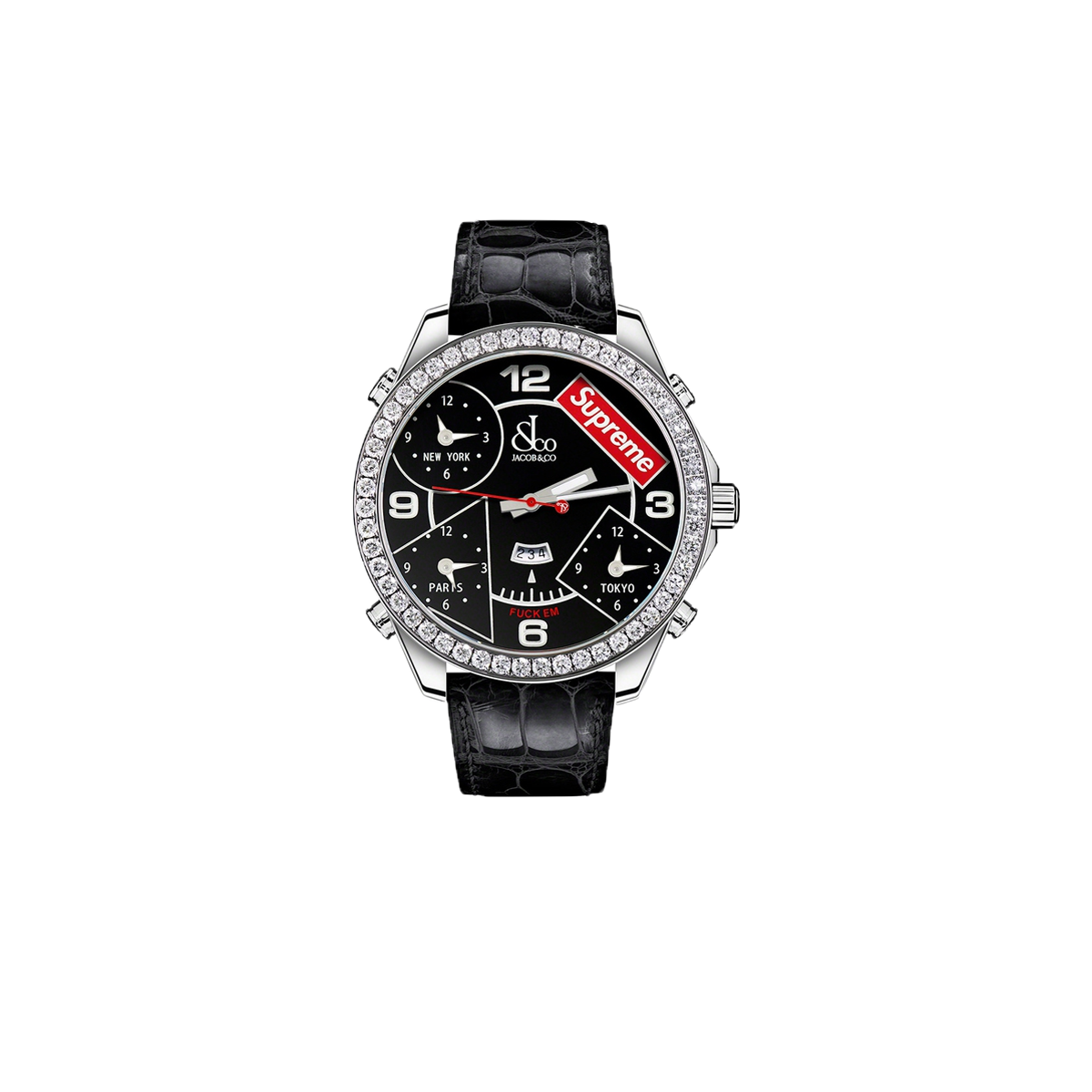 Supreme Jacob & Co Time Zone 47mm Black (FW20) BLACK sneaker – authenticated on KLEKT