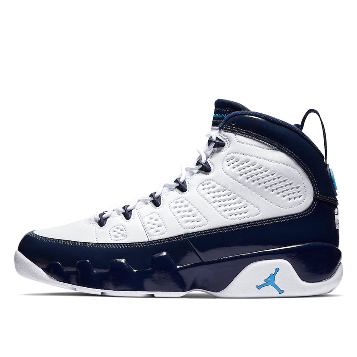 Air Jordan 9 University 'Blue Midnight Navy UNC' sneaker – authenticated on KLEKT