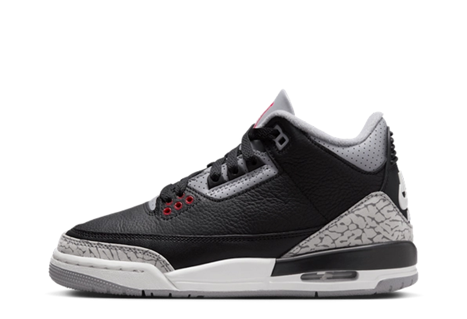 Air Jordan 3 Retro GS 'Black Cement' (2024) Black/Fire Red/Cement Grey sneaker – authenticated on KLEKT