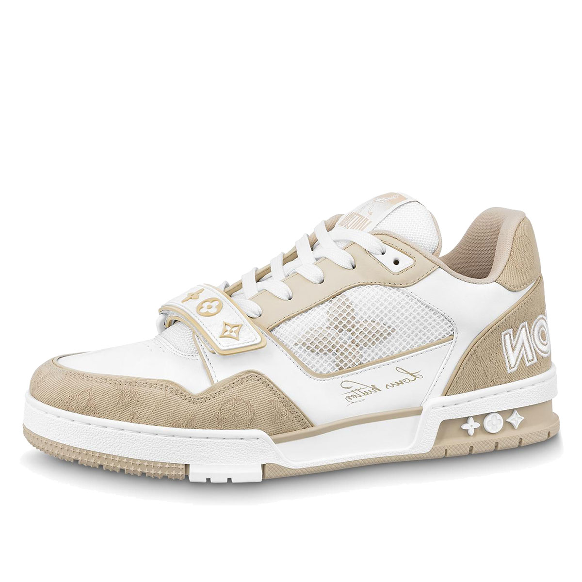 Luxury Louis Vuitton LV Trainer Monogram Denim Beige sneaker – authenticated on KLEKT
