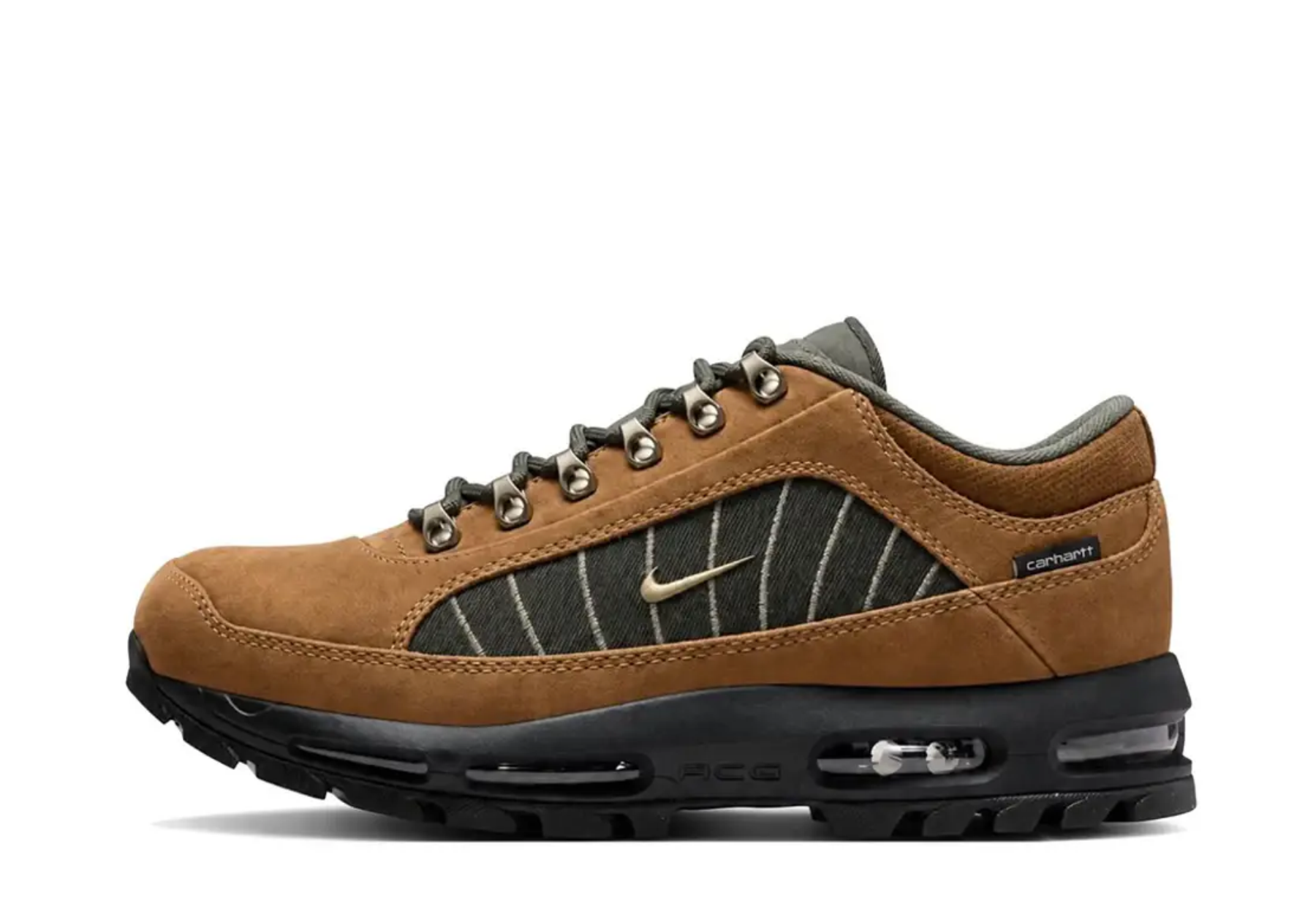 Nike x Carhartt WIP Goadome Low 'Light British Tan' (2026) Light British Tan/Metallic Ochre/Twilight Marsh/Black/Dark Cinder sneaker – authenticated on KLEKT