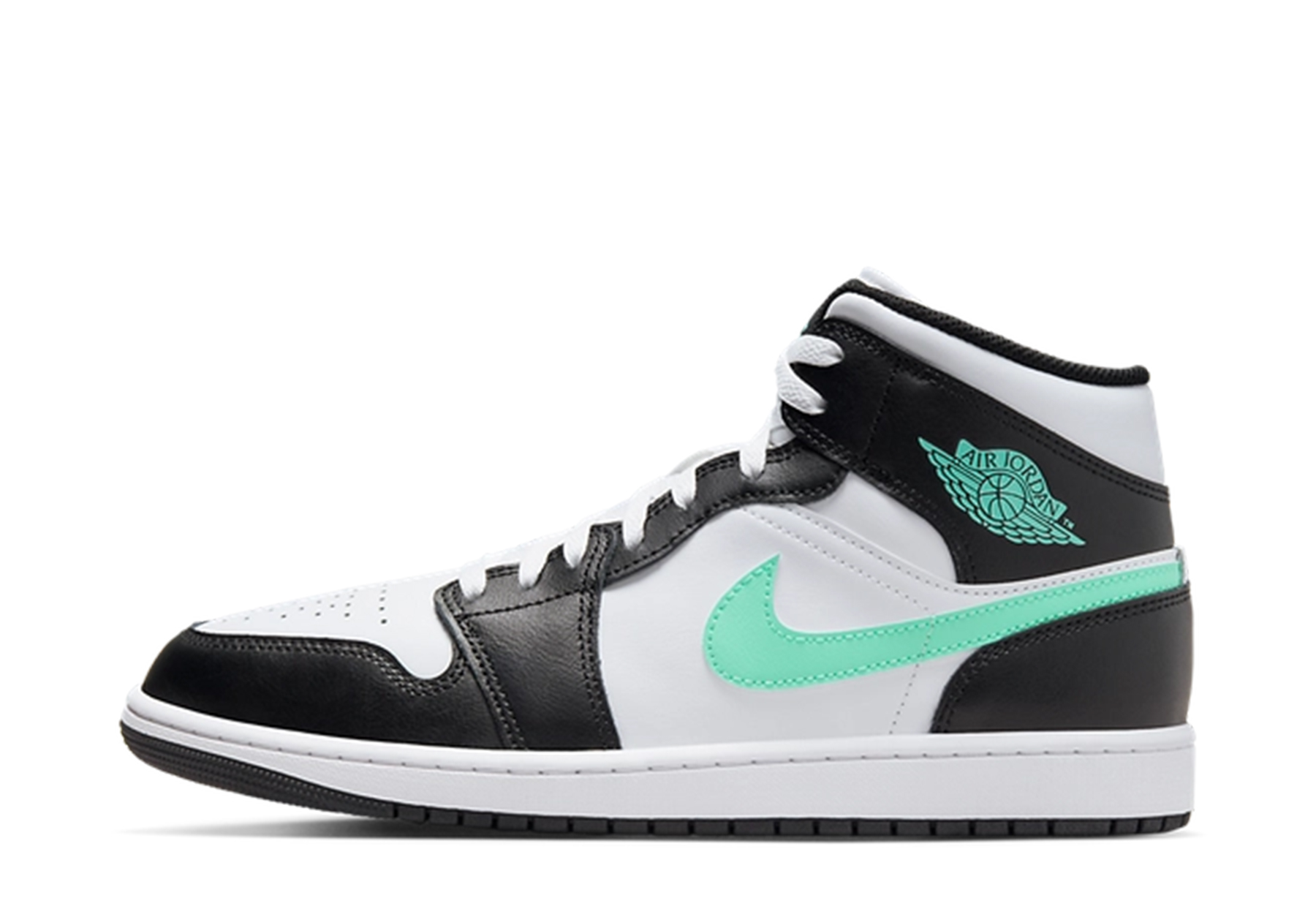 Air Jordan 1 Mid 'Green Glow' (2024) White/Black/Green Glow sneaker – authenticated on KLEKT