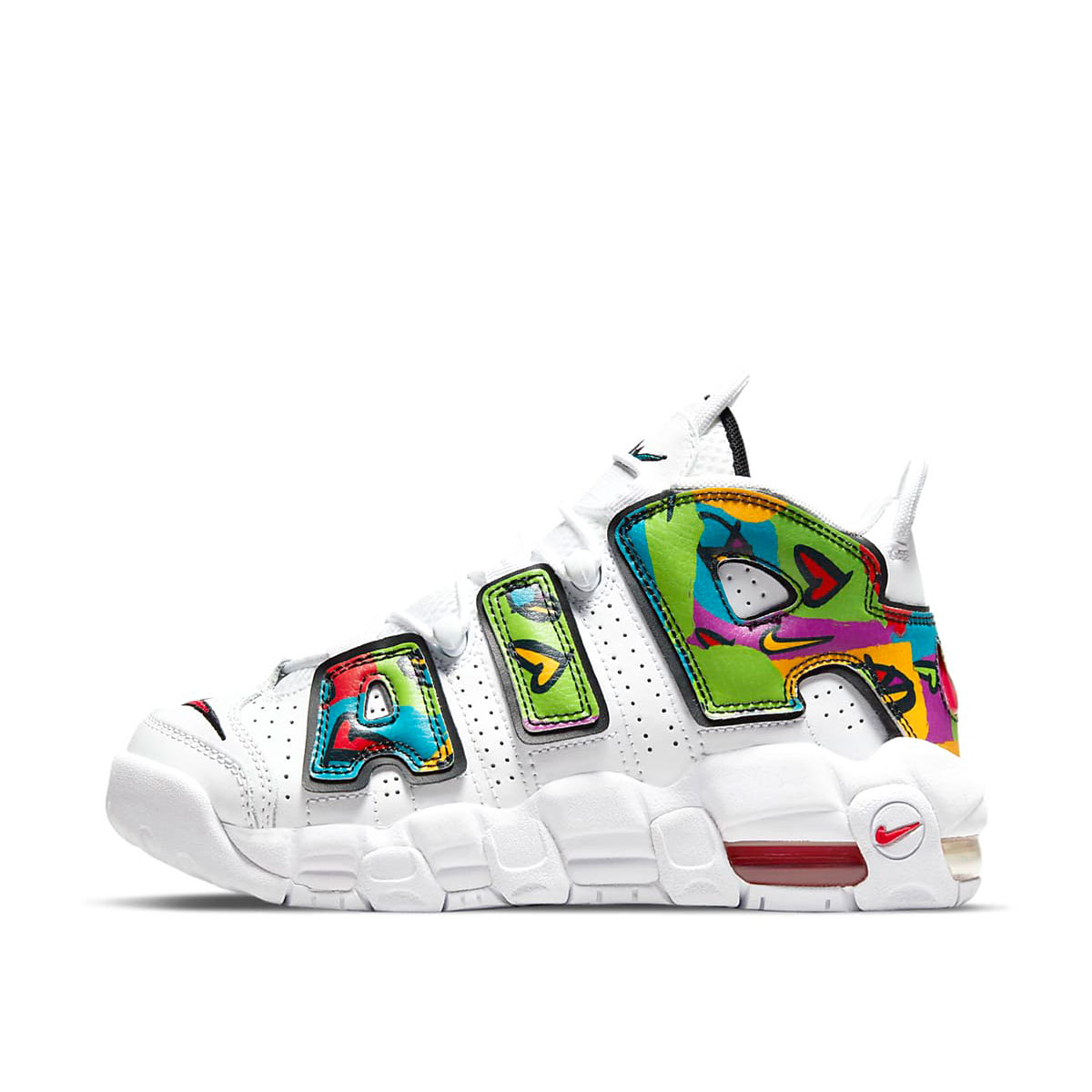 Nike Air More Uptempo Peace, Love, Swoosh (GS) (2021) WHITE/BLACK-UNIVERSITY GOLD-UNIVERSITY RED sneaker – authenticated on KLEKT