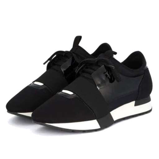 Luxury Balenciaga Race Sneaker Black White