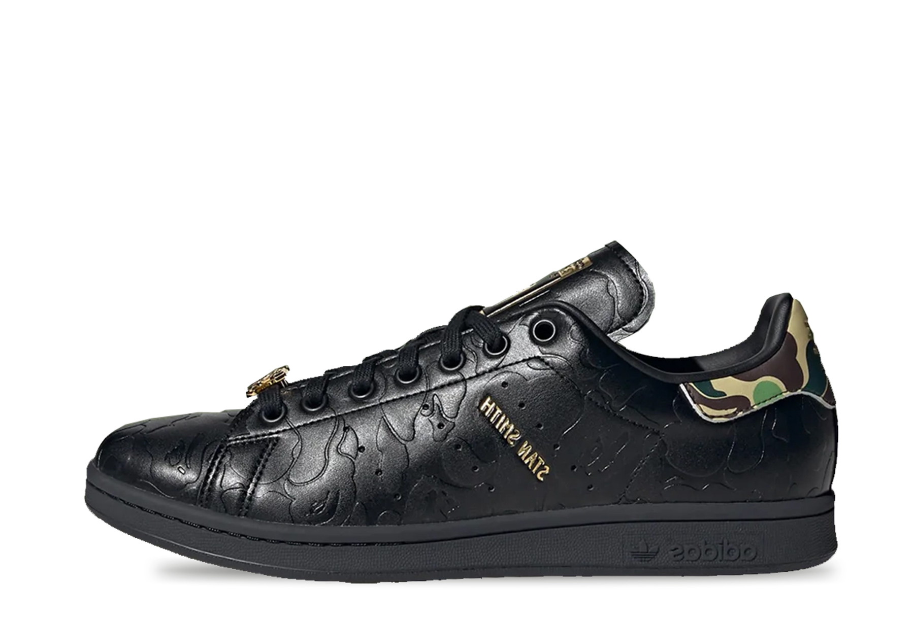 Adidas x BAPE Stan Smith '30th Anniversary Black' (2023) Core Black/Core Black/Gold Metallic sneaker – authenticated on KLEKT
