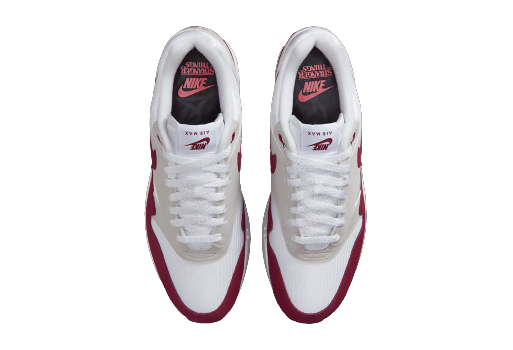 Nike x Stranger Things Air Max 1 '87 'Steve Harrington' (2025) White/Team Maroon/Neutral Grey/Black/Speed Red sneaker – authenticated on KLEKT