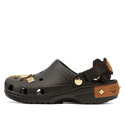 Crocs Classic Clog MCM Visetos Belt Bag 'Black Cognac Gold' (2022)