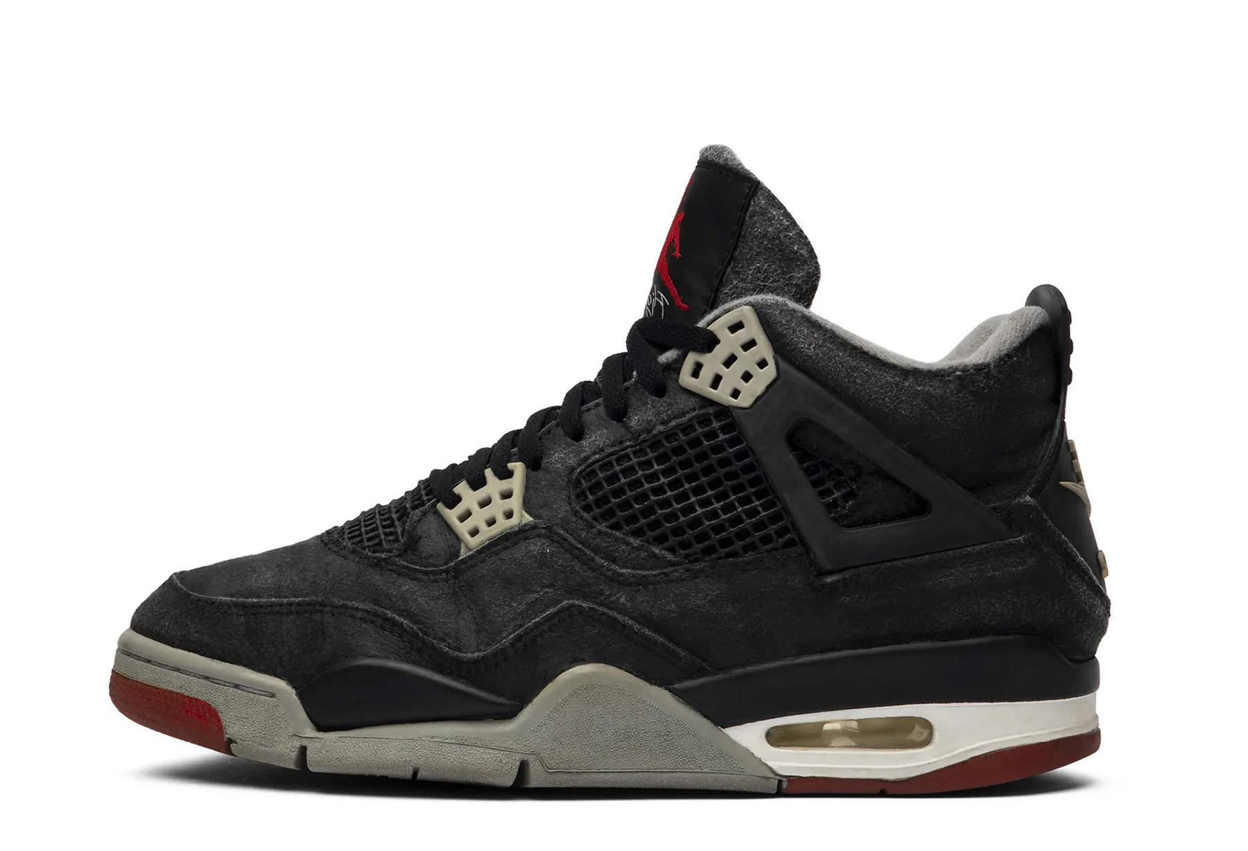 Air Jordan 4 OG 'Bred' from 1989 in black durabuck with Fire Red and Cement Grey trim