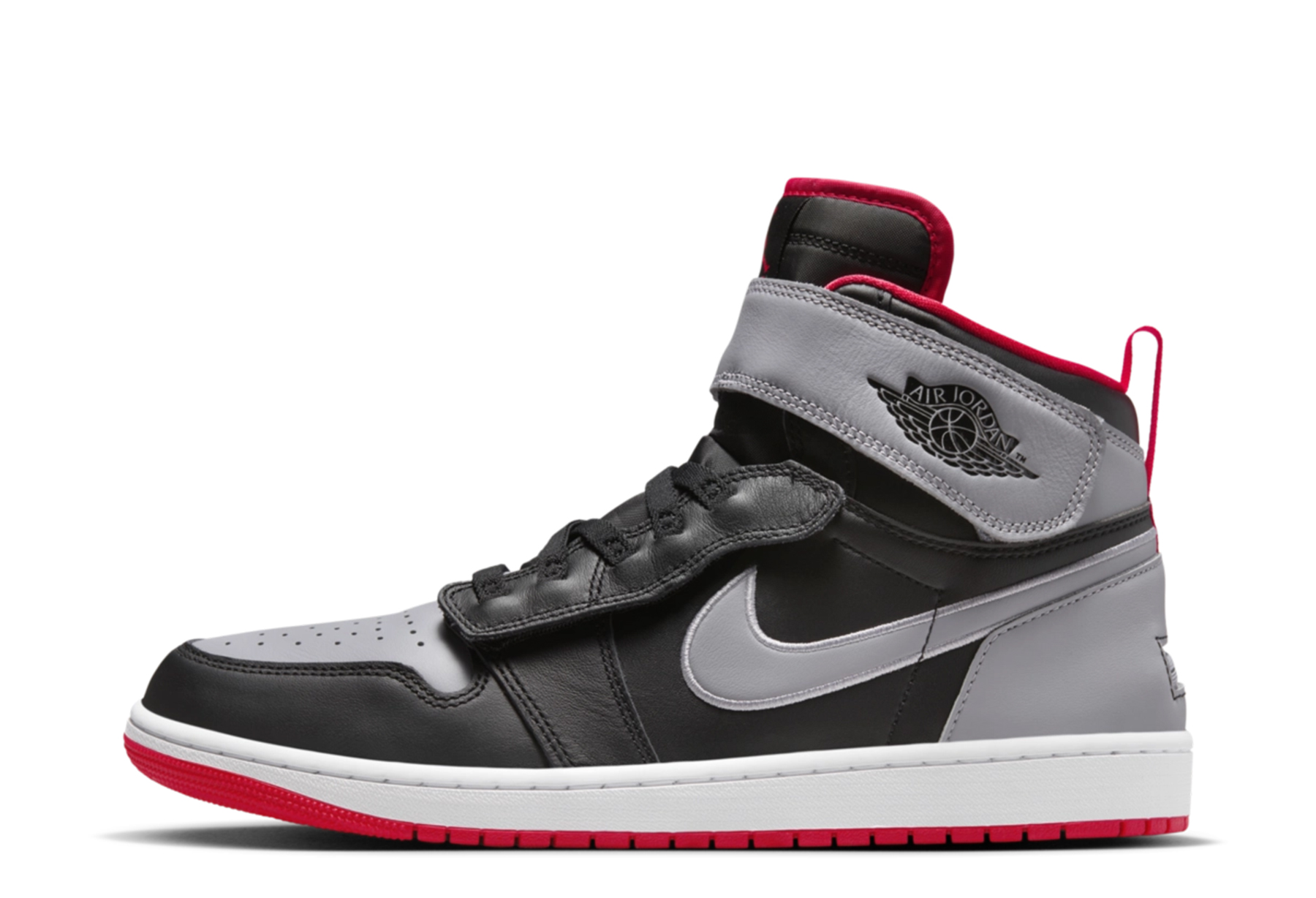 Air Jordan 1 High FlyEase 'Cement Grey' (2024) Black/Cement Grey/Fire Red/Sail sneaker – authenticated on KLEKT