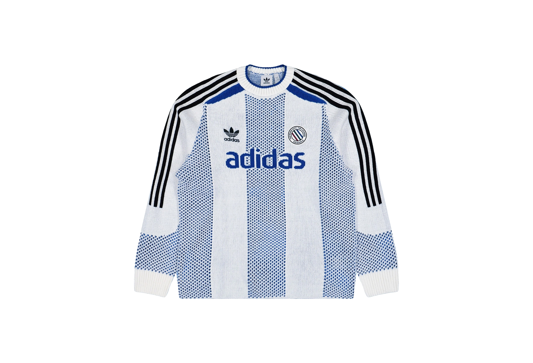 Adidas Adicolor Blokecore LS Pullover 'White & Blue' (2025) White/Blue sneaker – authenticated on KLEKT