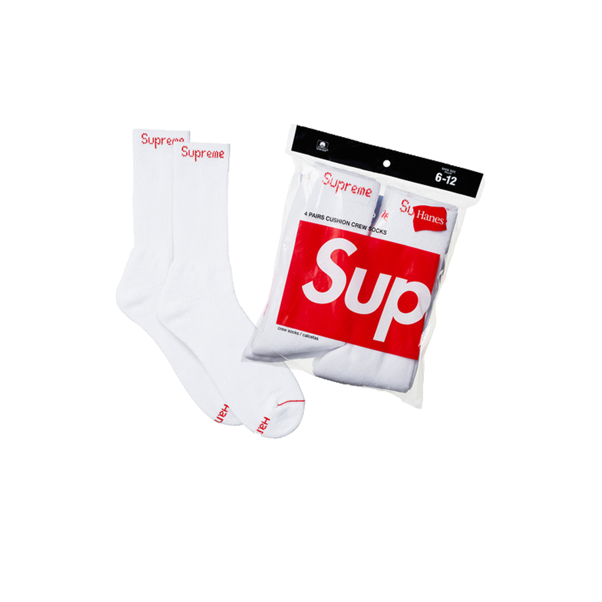 Supreme Hanes Crew Socks (4 Pack) White (SS21) sneaker – authenticated on KLEKT