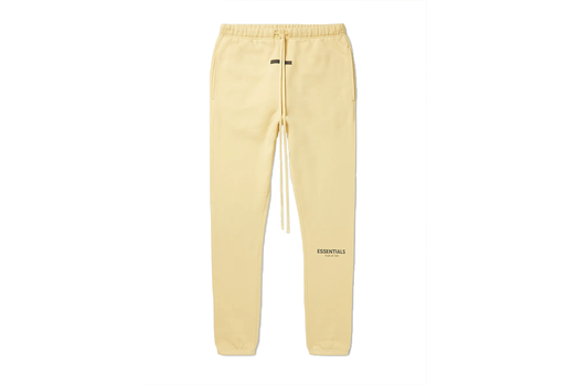 Fear Of God ESSENTIALS Straight-Leg Logo-Print Cotton-Blend Jersey Sweatpants Cream (FW21)