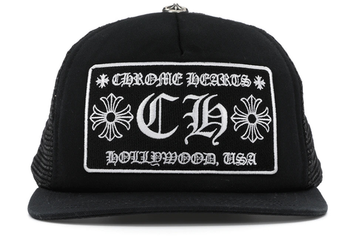 Chrome Hearts CH Hollywood Trucker Hat Black/Black