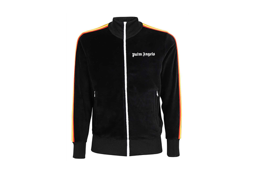 Palm Angles Chenille Track Jacket Black/Rainbow