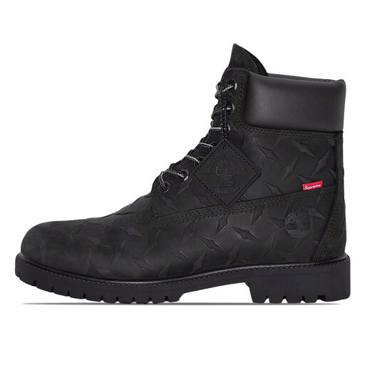 Timberland x Supreme Diamond Plate 6" Premium Waterproof Boot Black