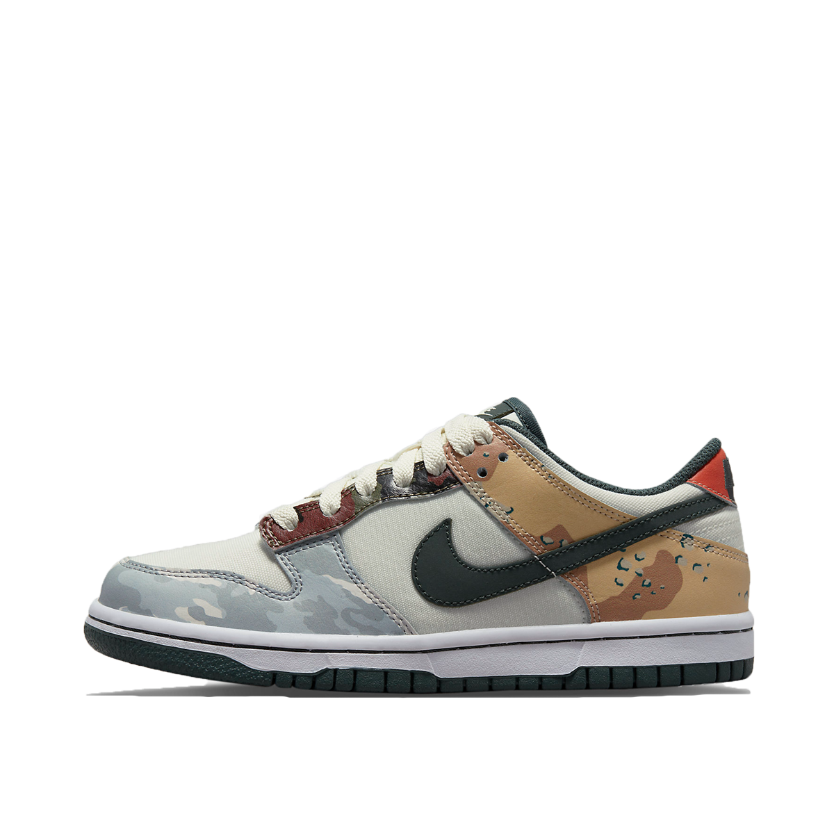 Nike Dunk Low SE Multi Camo (GS) (2021) Sail/Vintage Green-Total Orange-White sneaker – authenticated on KLEKT