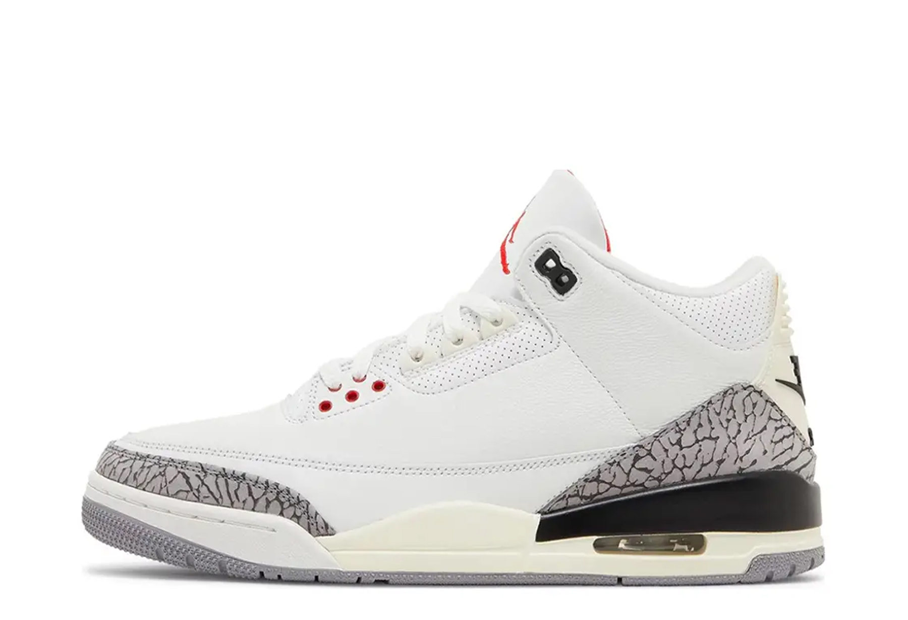 Air Jordan 3 'White Cement Reimagined' (2023) Summit White/Fire Red-Cement Grey sneaker – authenticated on KLEKT