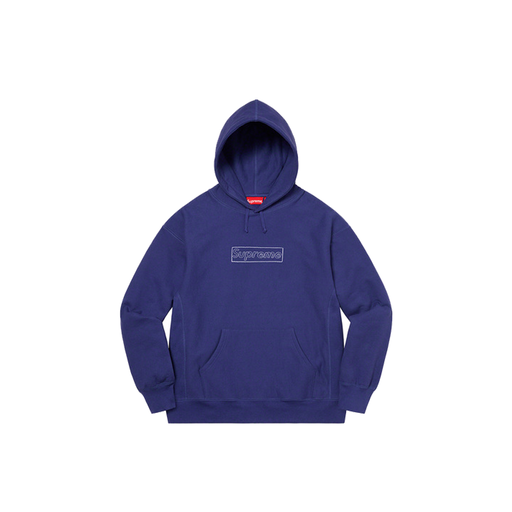Supreme x KAWS Chalk Logo Hooded Sweatshirt Washed Navy (SS21)