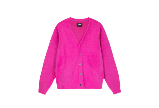 Stussy Shaggy Cardigan Fuchsia (FW22)