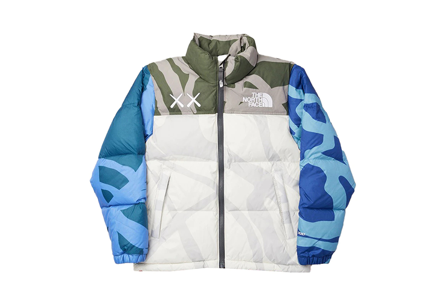 The North Face x KAWS Nuptse Jacket Grey/Blue (FW21) GREY/BLUE sneaker – authenticated on KLEKT