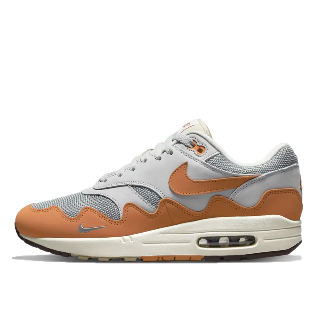 Nike x Patta Air Max 1 Waves Monarch (2021) (Special Box) METALLIC SILVER/MONARCH-PURE PLATINUM sneaker – authenticated on KLEKT