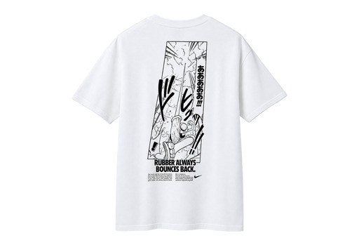 White Nike x One Piece T-shirt with Luffy manga back print