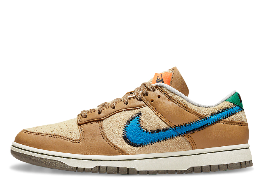 Nike x Size? Dunk Low (2022) brown/blue/rattan sneaker – authenticated on KLEKT