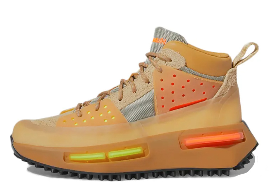 Adidas x Pharrell Hu NMD S1 RYAT Tan Volt Orange (2022) Tan/Volt Orange sneaker – authenticated on KLEKT