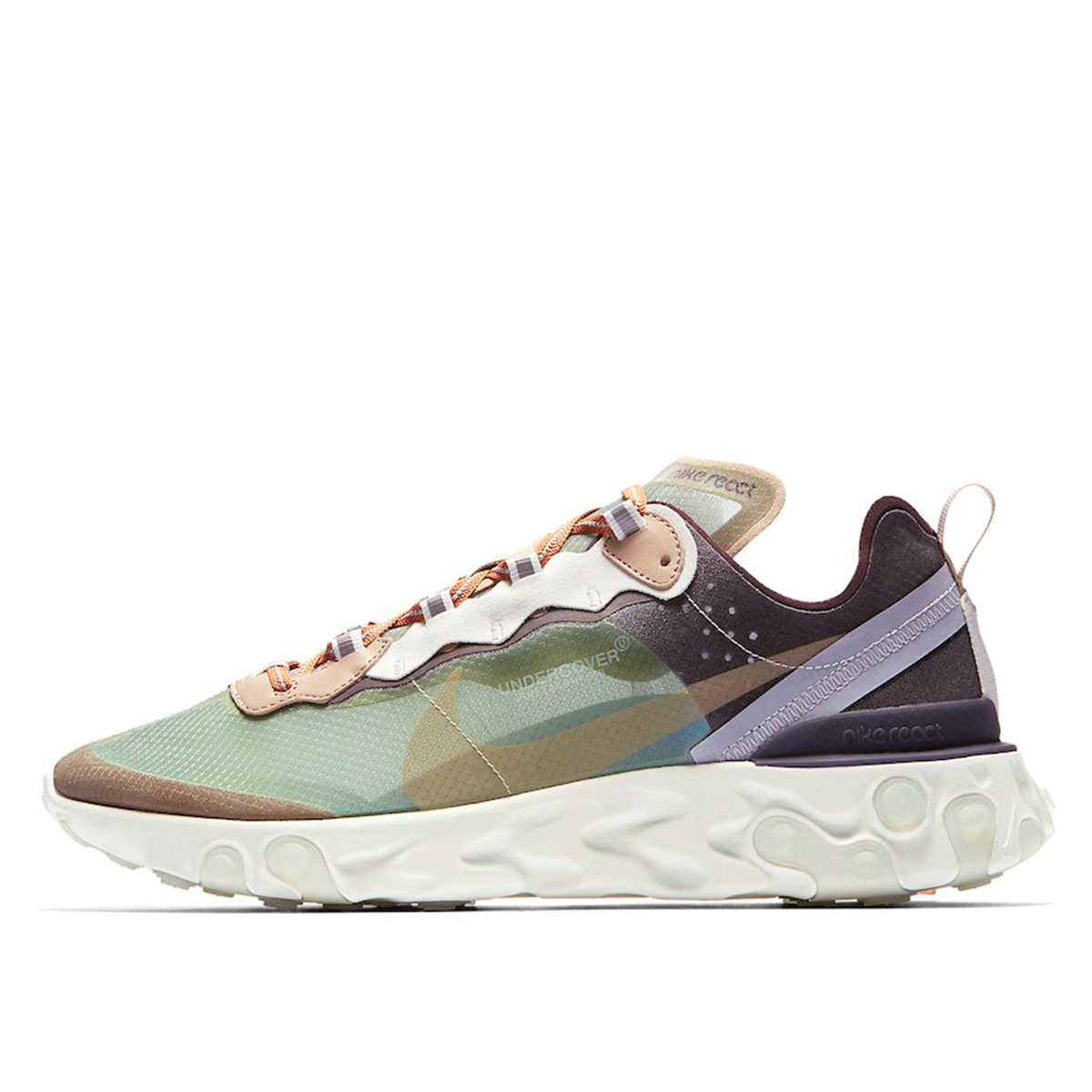 Nike x Undercover React Element 87 Linen Burgundy (2018) sneaker – authenticated on KLEKT