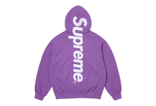 Supreme Satin Appliqué Hooded Sweatshirt 'Violet' (FW25) – authenticated on KLEKT