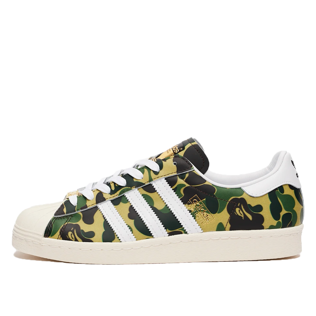 Adidas x A Bathing Ape Superstar 80's (2021) OFF-WHITE/FOOTWEAR WHITE/GOLD METALLIC/CAMO sneaker – authenticated on KLEKT