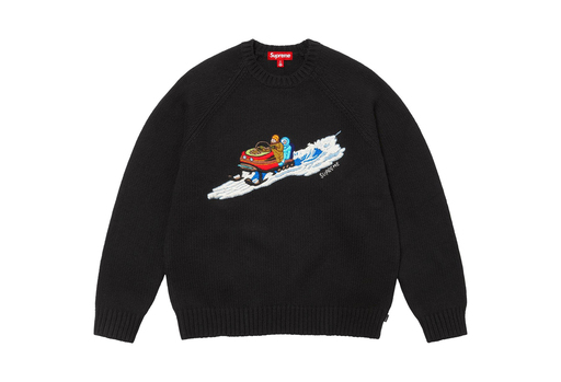 Supreme Snowmobile Sweater 'Black' (FW24) – authenticated on KLEKT