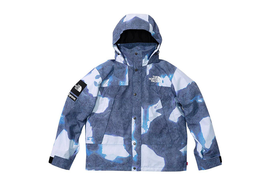 Supreme x The North Face® Bleached Denim Print Mountain Jacket Indigo (FW21) INDIGO sneaker – authenticated on KLEKT