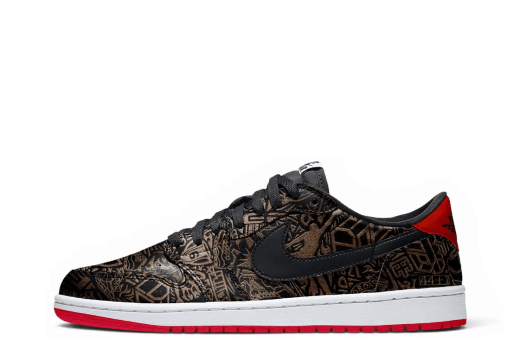 Air Jordan 1 Low OG 'Laser' (2026) Black/University Red-Palomino-Summit White sneaker – authenticated on KLEKT
