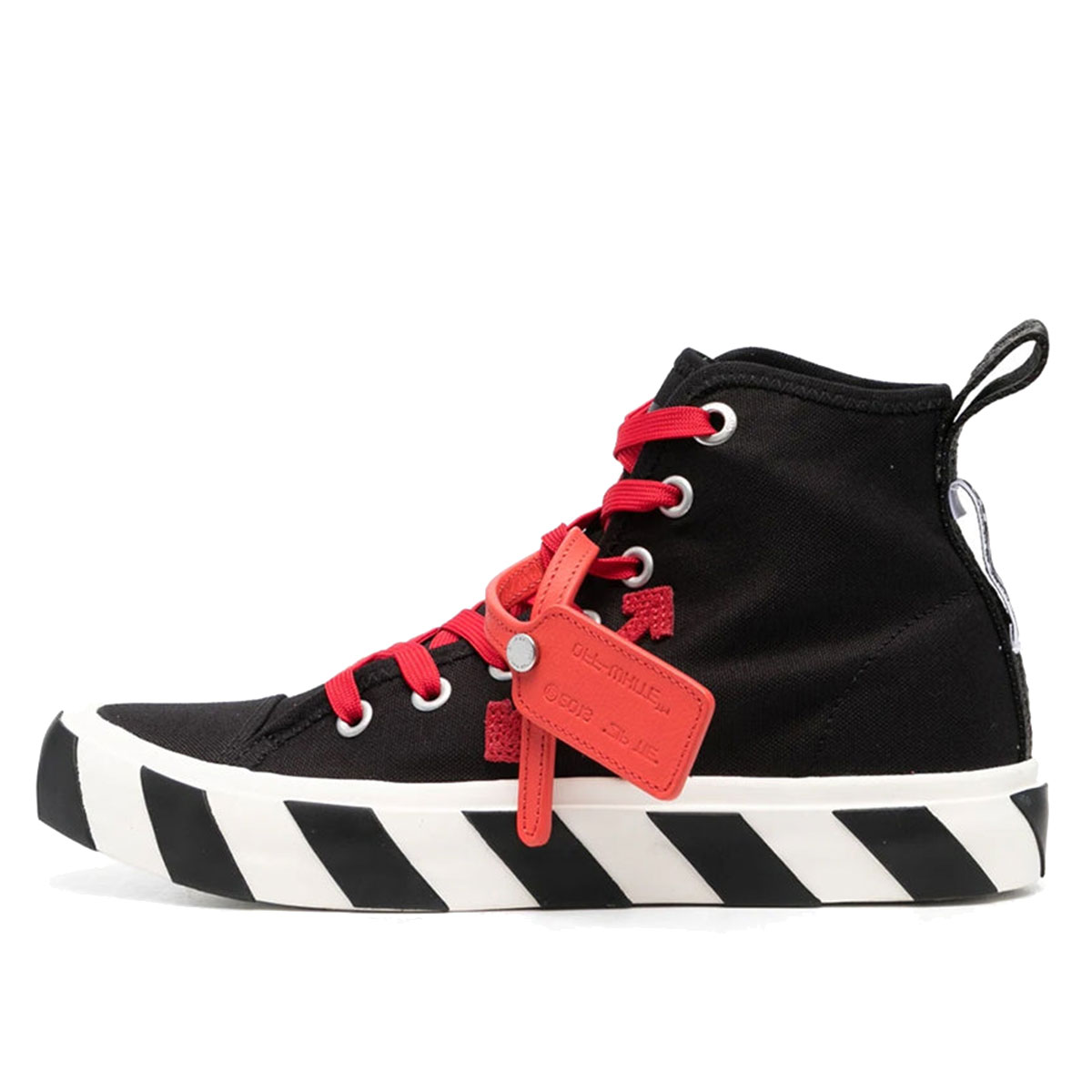 Off White Vulcanized Mid Top Canvas Black Red (2023) sneaker – authenticated on KLEKT