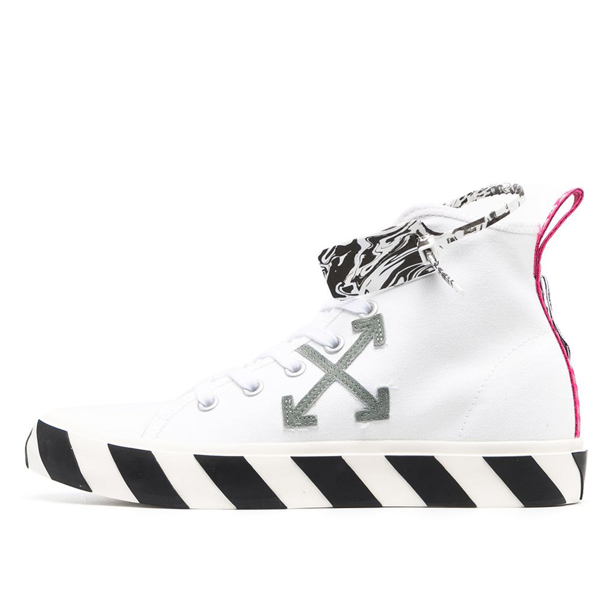 Off White Vulc Mid Top Sneaker White Grey Pink (2021) White / Grey / Pink / Black sneaker – authenticated on KLEKT