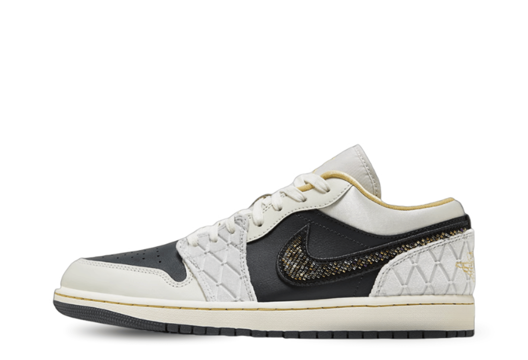 Air Jordan 1 Low SE 'Beaded Swoosh' (2022) Anthracite/Wolf Grey-Sail sneaker – authenticated on KLEKT
