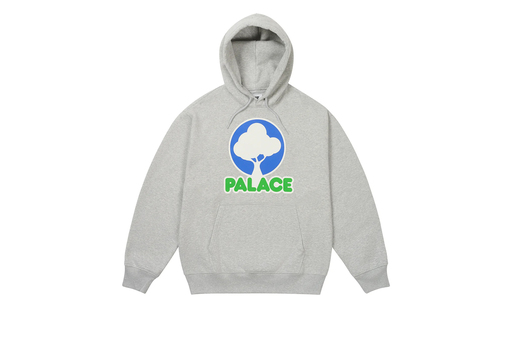 Palace Evergreen Hood 'Grey Marl' (SS25) – authenticated on KLEKT