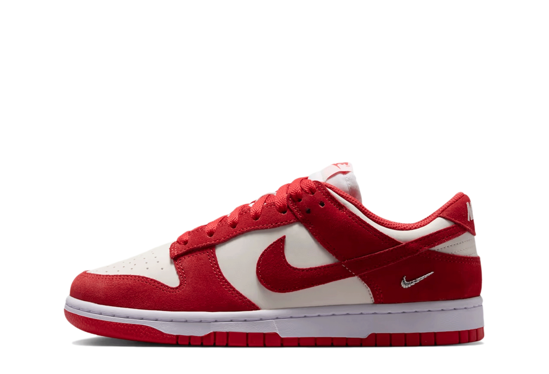 Nike Dunk Low Suede 'Light Crimson' (2026) Sail/White/Metallic Silver/Light Crimson sneaker – authenticated on KLEKT