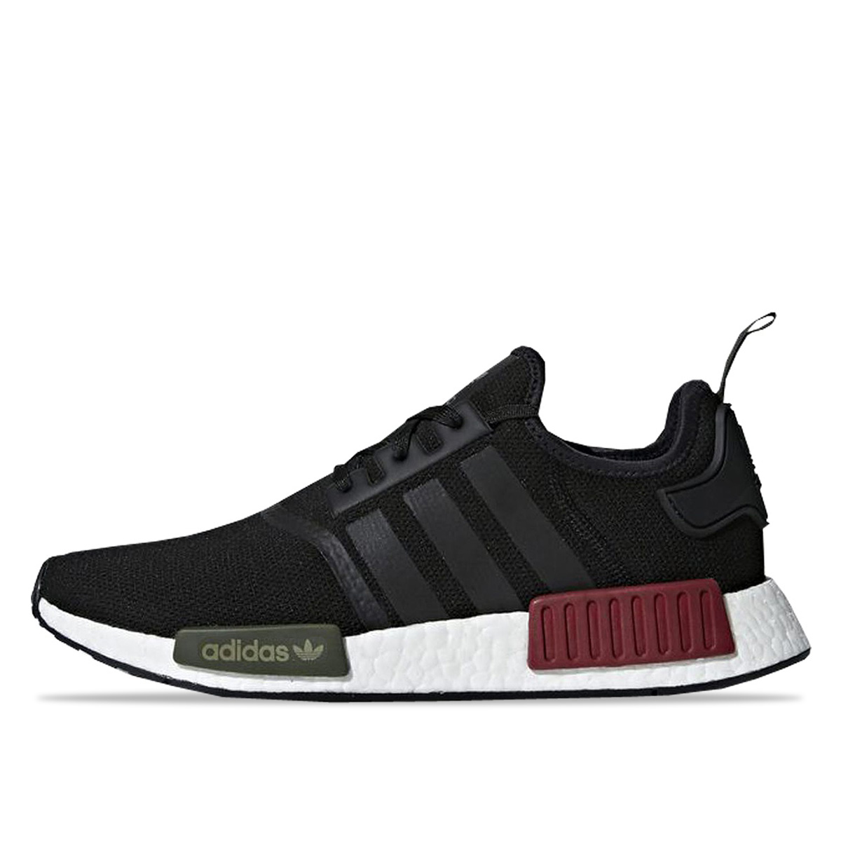 Adidas NMD R1 Core Black Collegiate Burgundy sneaker – authenticated on KLEKT
