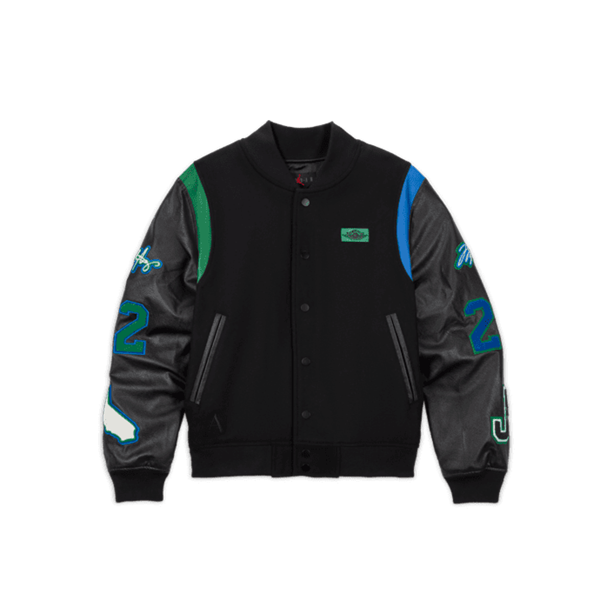 Air Jordan x Aleali May Varsity Jacket Black/Game Royal/Pine Green (SS21) BLACK/GAME ROYAL/ PINE GREEN sneaker – authenticated on KLEKT