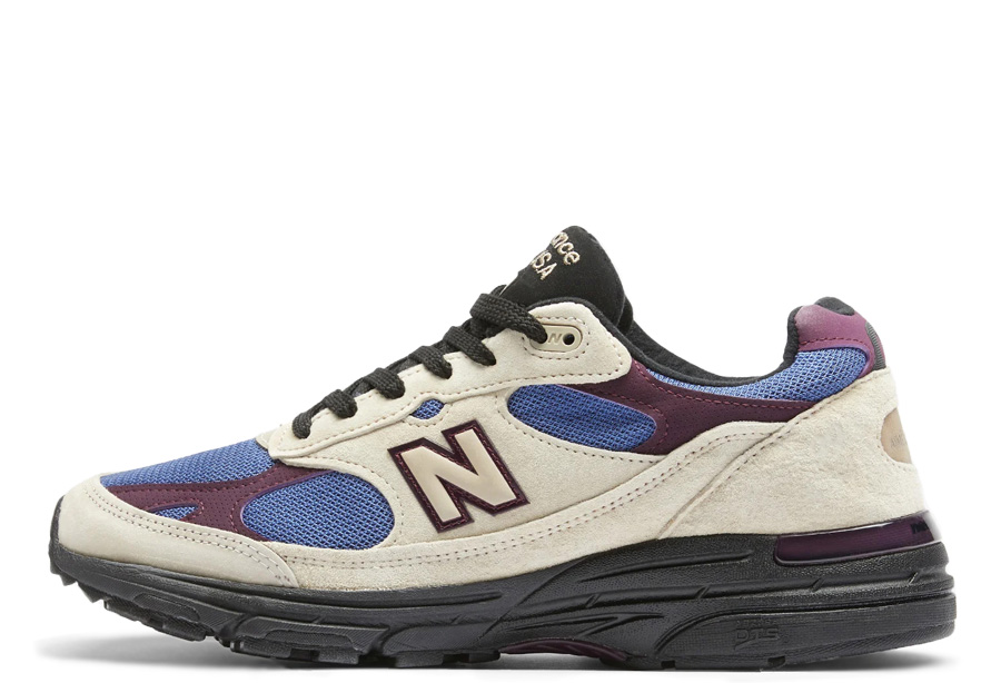 New Balance Aimé Leon Dore x New Balance 993 (2022) White/Slate Blue/Maroon sneaker – authenticated on KLEKT