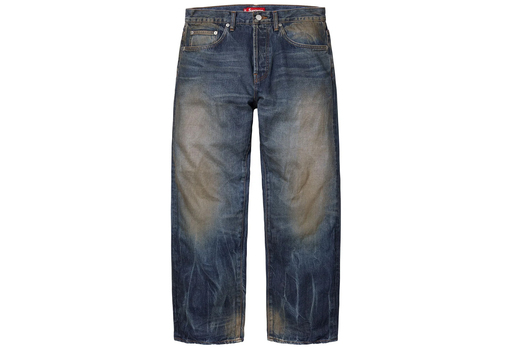 Supreme Distressed Loose Fit Selvedge Jean 'Washed Indigo' (SS25)