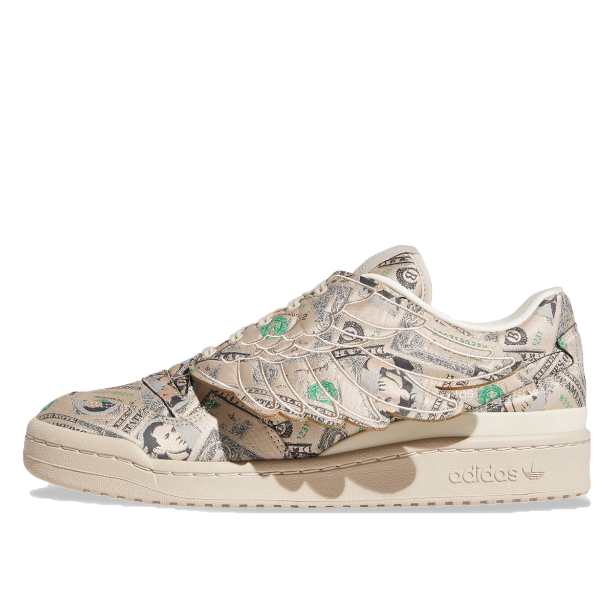 Adidas x Jeremy Scott Forum Low Wings 1.0 Money (2021) BLISS/OFF WHITE/BLISS sneaker – authenticated on KLEKT