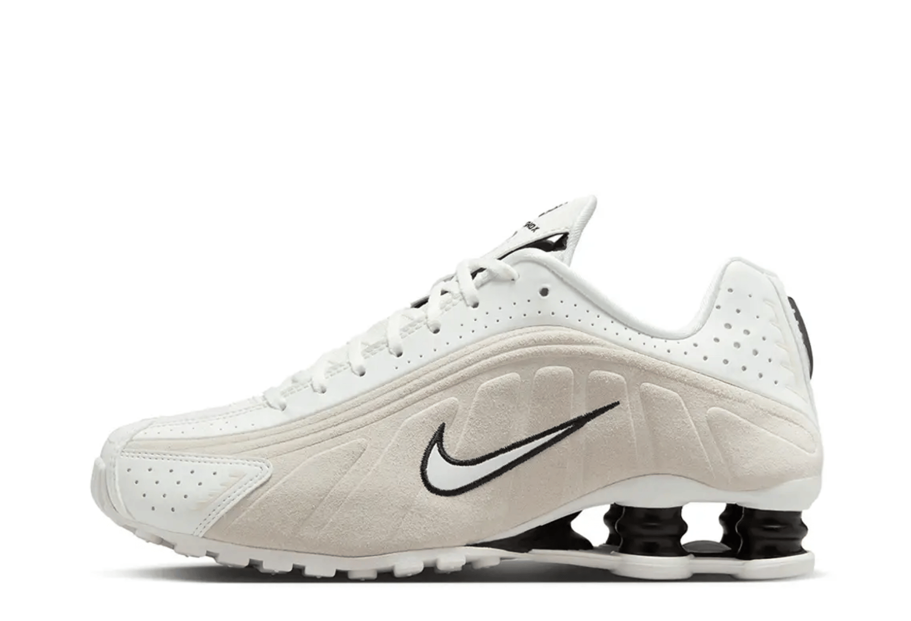 Nike Shox R4 WMNS 'Summit White Black Suede' (2026) Summit White/Black Suede sneaker – authenticated on KLEKT