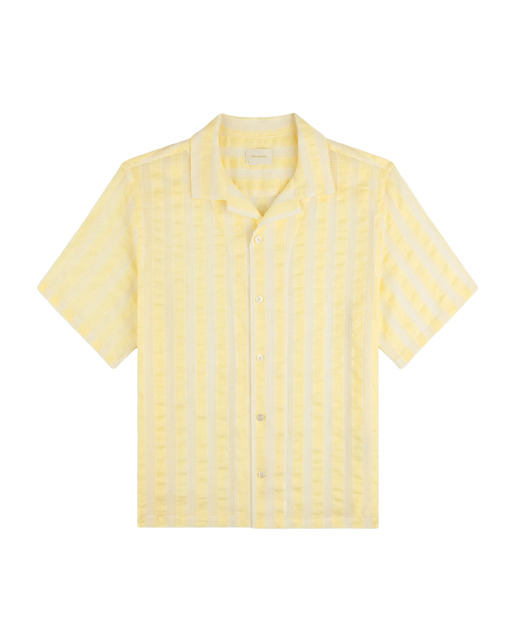 Aime Leon Dore Linen Blend Striped Camp Shirt