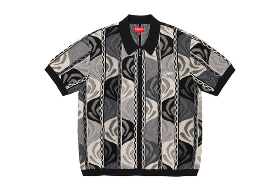 Supreme Abstract Textured Zip Up Polo Black (SS22) BLACK sneaker – authenticated on KLEKT